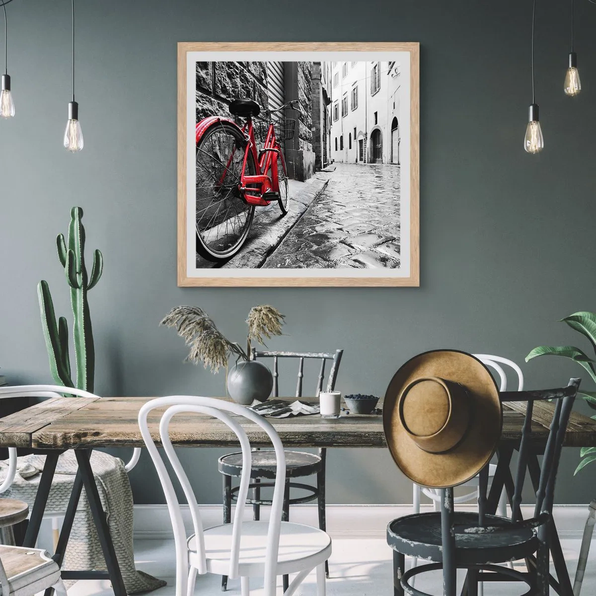 Affiche dans un chêne clair - Poster - La vraie beauté ne vieillit pas - 40x40 cm