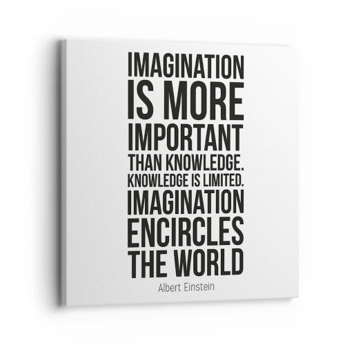 Impression sur toile - Image sur toile - Einstein sur le pouvoir de l'imagination - 30x30 cm