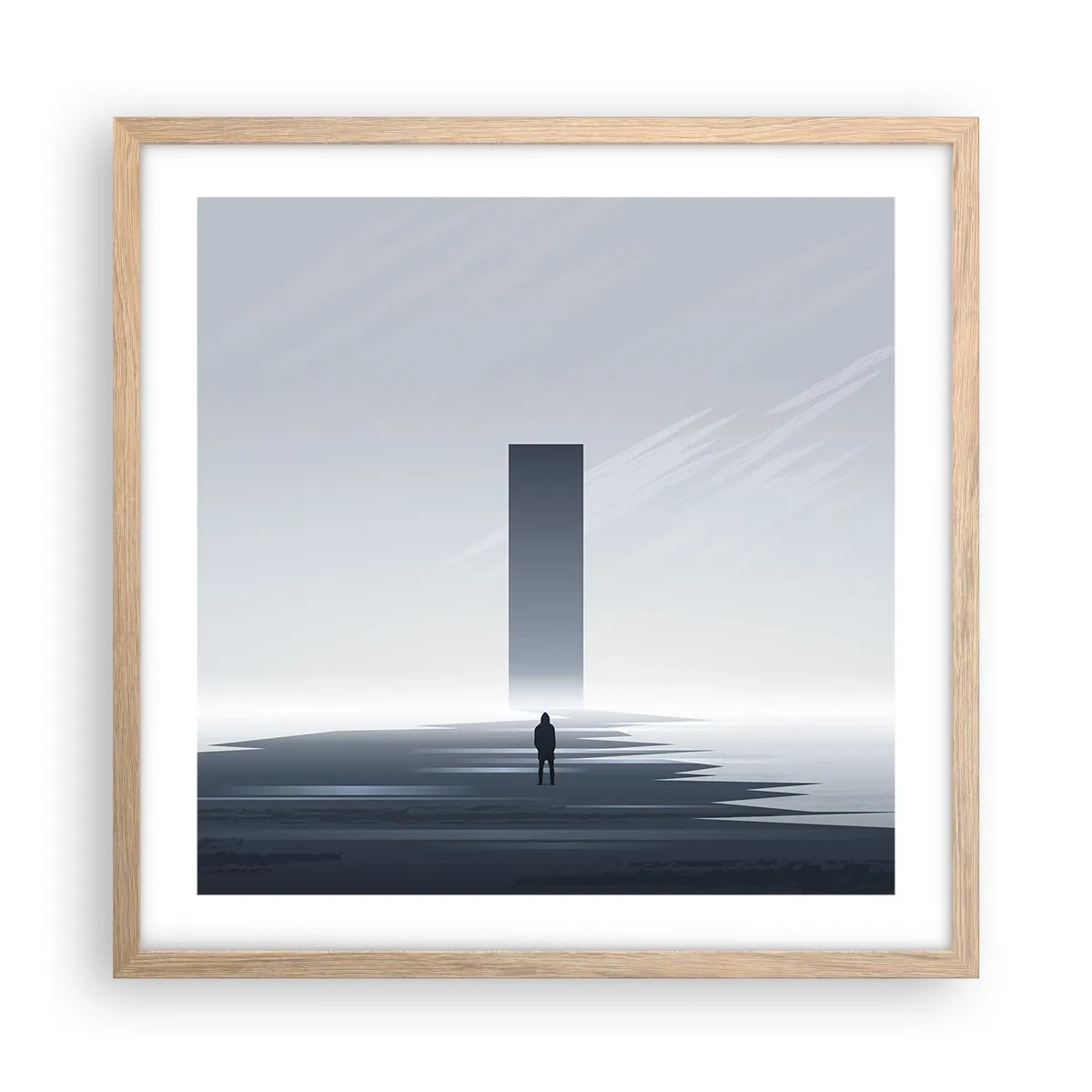 Affiche dans un chêne clair - Poster - Opportunité ou menace ? - 50x50 cm