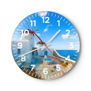 Horloge murale - Pendule murale - Le vent bleu de la mer - 40x40 cm