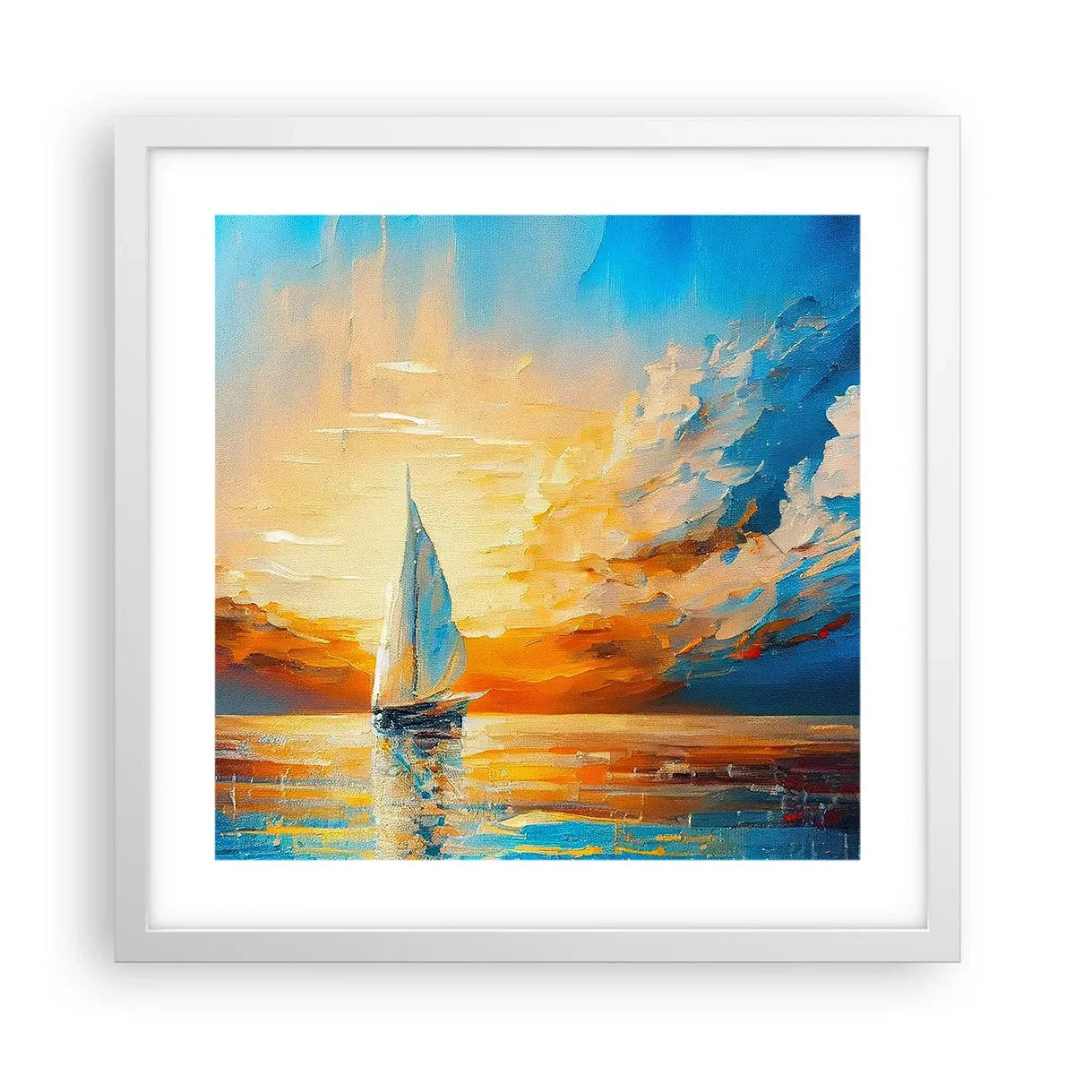 Affiche dans un cadre blanc - Poster - Expédition en or - 40x40 cm