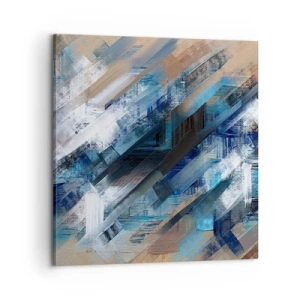 Impression sur toile - Image sur toile - Diagonale de bleus - 60x60 cm