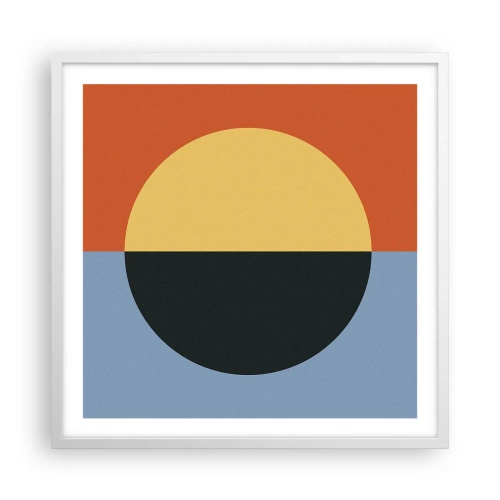 Affiche dans un cadre blanc - Poster - Composition de chaleur et de fraîcheur - 60x60 cm