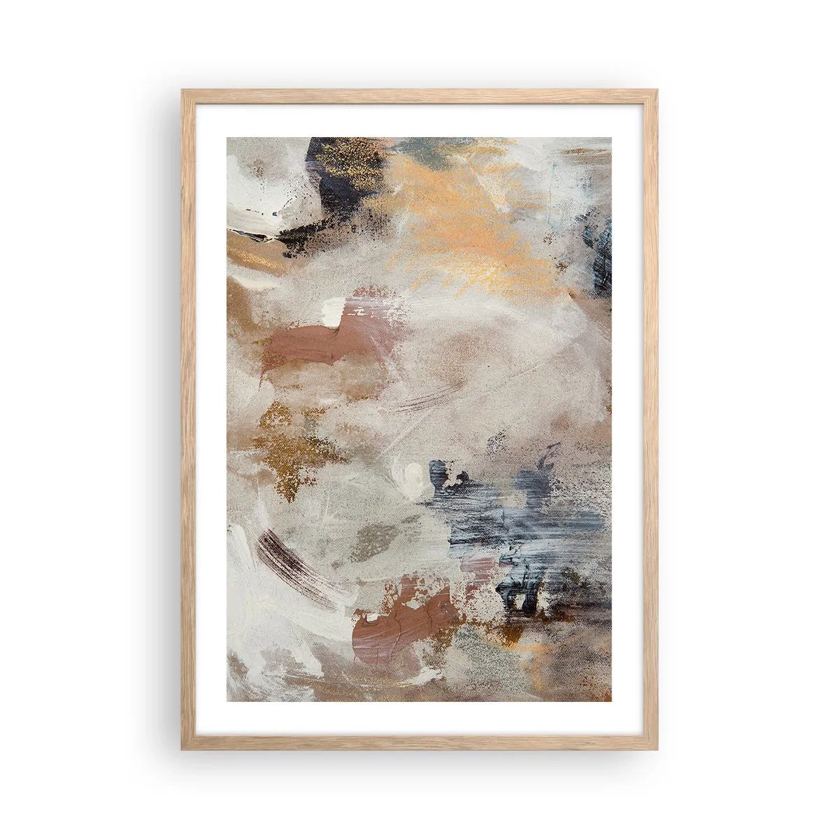 Affiche dans un chêne clair - Poster - Abstraction brumeuse - 50x70 cm