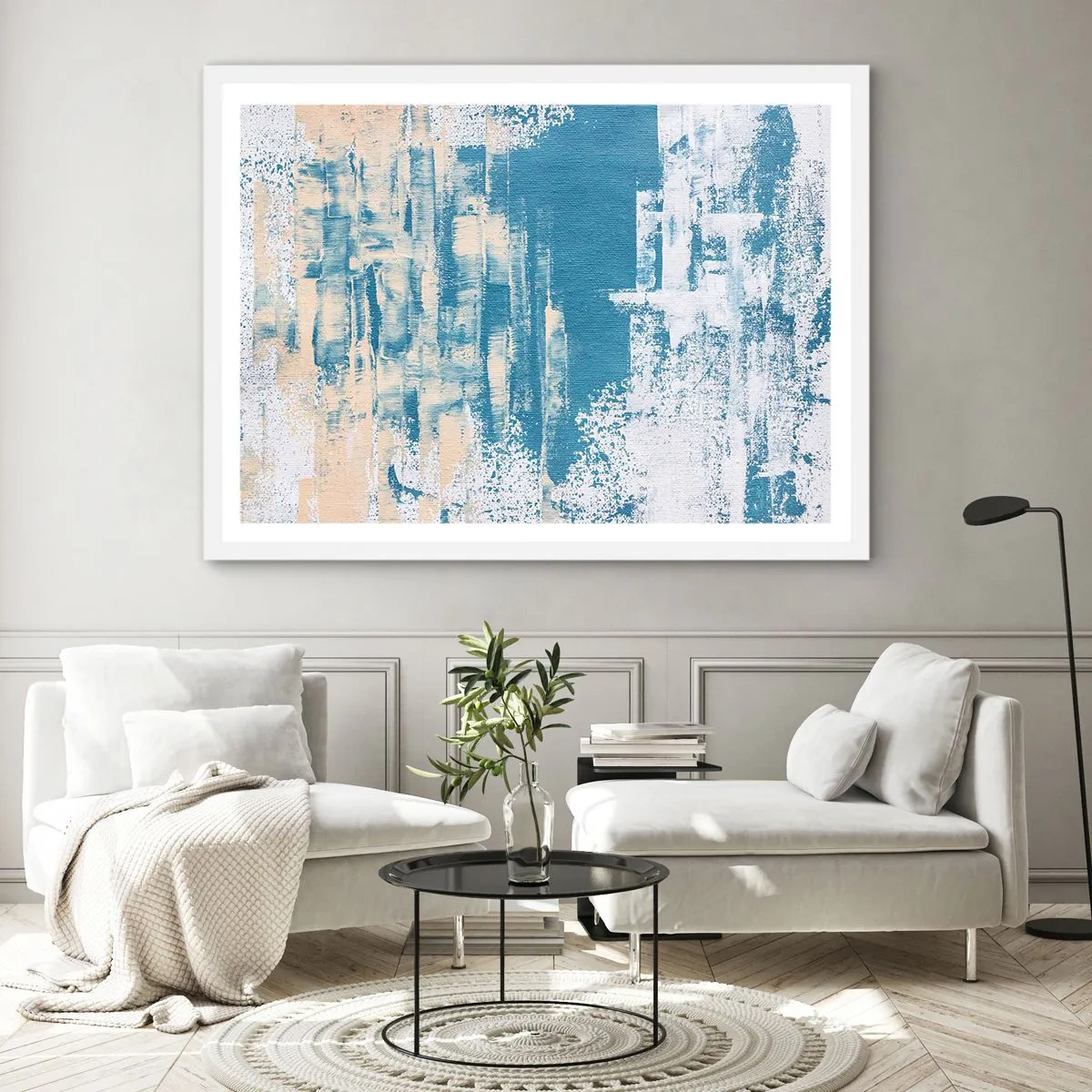 Affiche dans un cadre blanc - Poster - À travers un iceberg - 50x40 cm