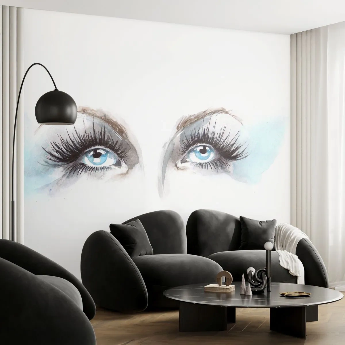 Papier Peint Autocollant Deluxe Sticker - Yeux d'ange? - Visage de femme, Yeux féminins, Morceau - 250x175 cm