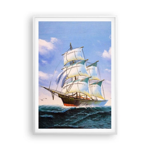 Affiche dans un cadre blanc - Poster - Fièrement avec le vent - 70x100 cm