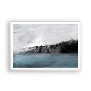 Affiche dans un cadre blanc - Poster - Eau – terre : choc des éléments - 100x70 cm