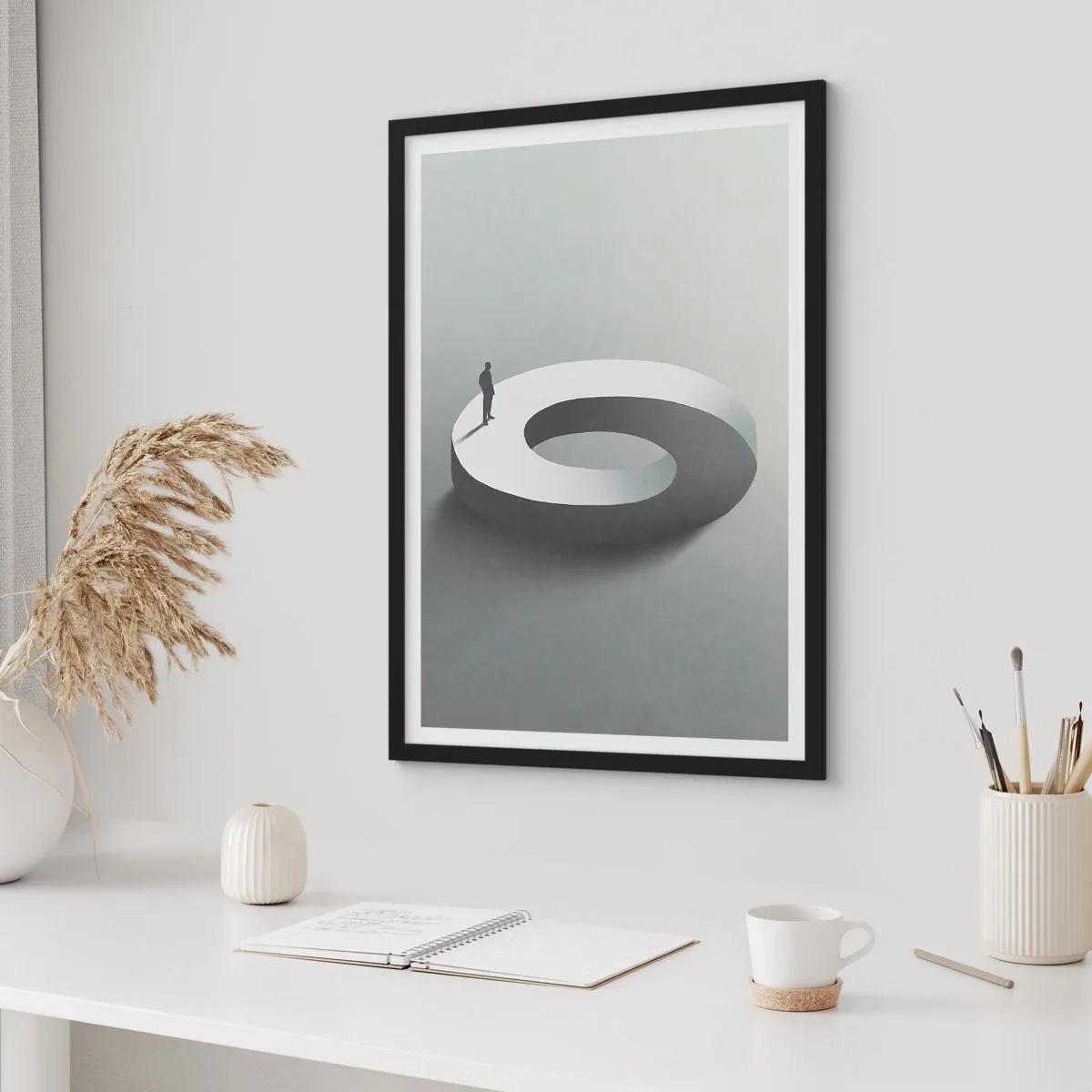 Affiche dans un cadre noir - Poster - Et sois intelligent ici - 61x91 cm