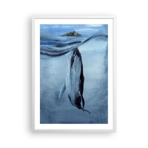 Affiche dans un cadre blanc - Poster - Deux mondes nordiques - 50x70 cm