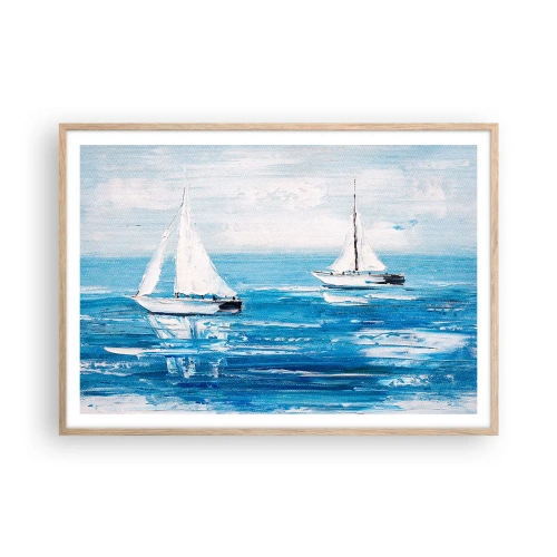 Affiche dans un chêne clair - Poster - Avec un ami à mes côtés - 100x70 cm