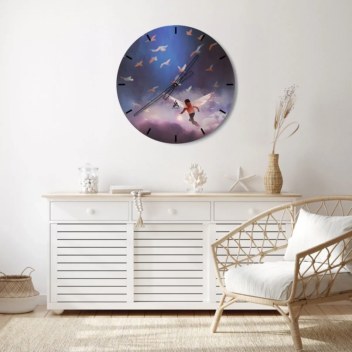 Horloge murale - Pendule murale - Il faut de l'imagination et du courage - 40x40 cm