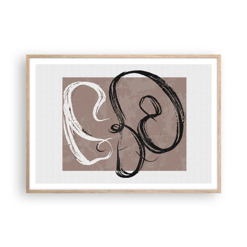 Affiche dans un chêne clair - Poster - Composition – la recherche de la plénitude - 100x70 cm