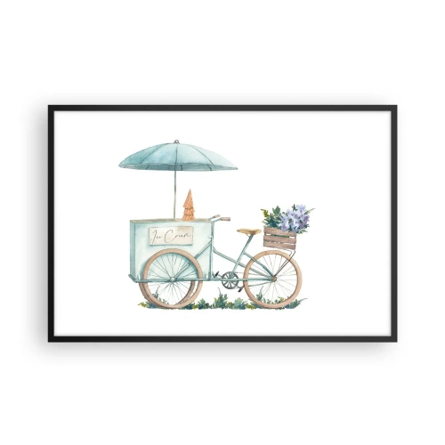 Affiche dans un cadre noir - Poster - Doux souvenir d'été - 91x61 cm