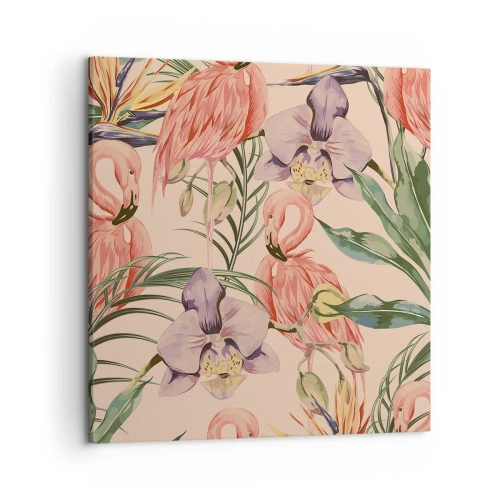Impression sur toile - Image sur toile - Ballet rose dans les fleurs - 50x50 cm