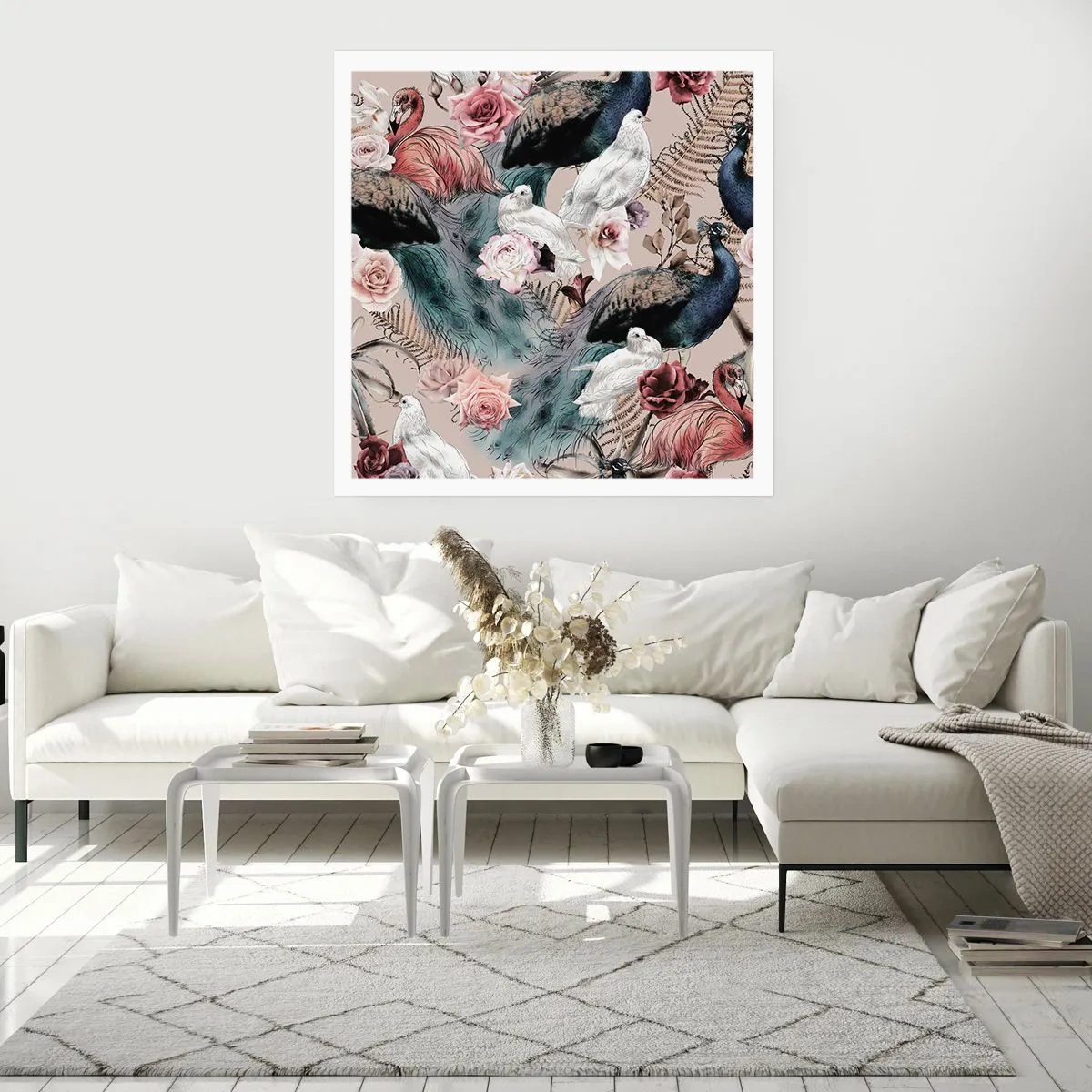 Affiche - Poster - Dans un jardin de palace - 30x30 cm