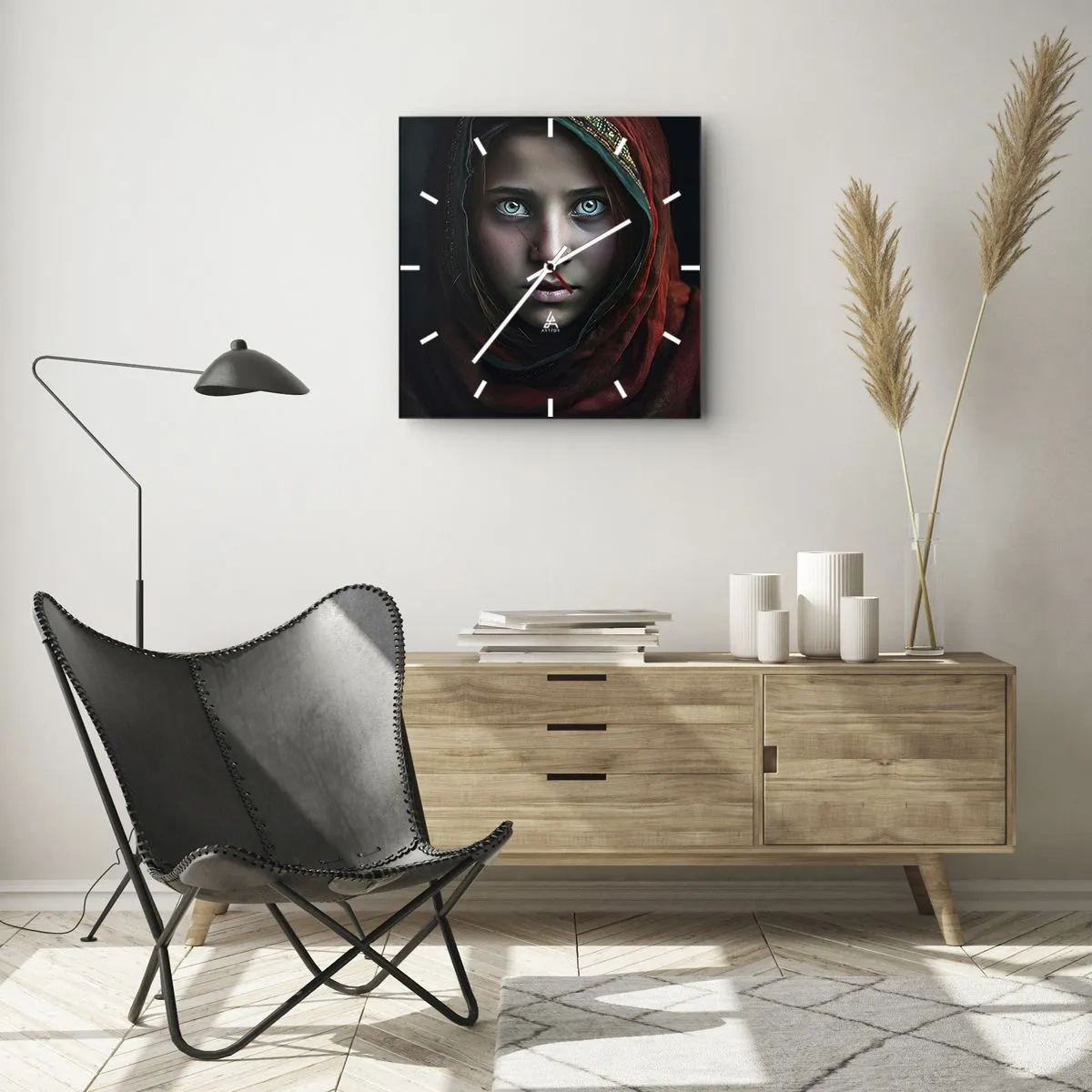 Horloge murale - Pendule murale - Princesse orientale - 40x40 cm