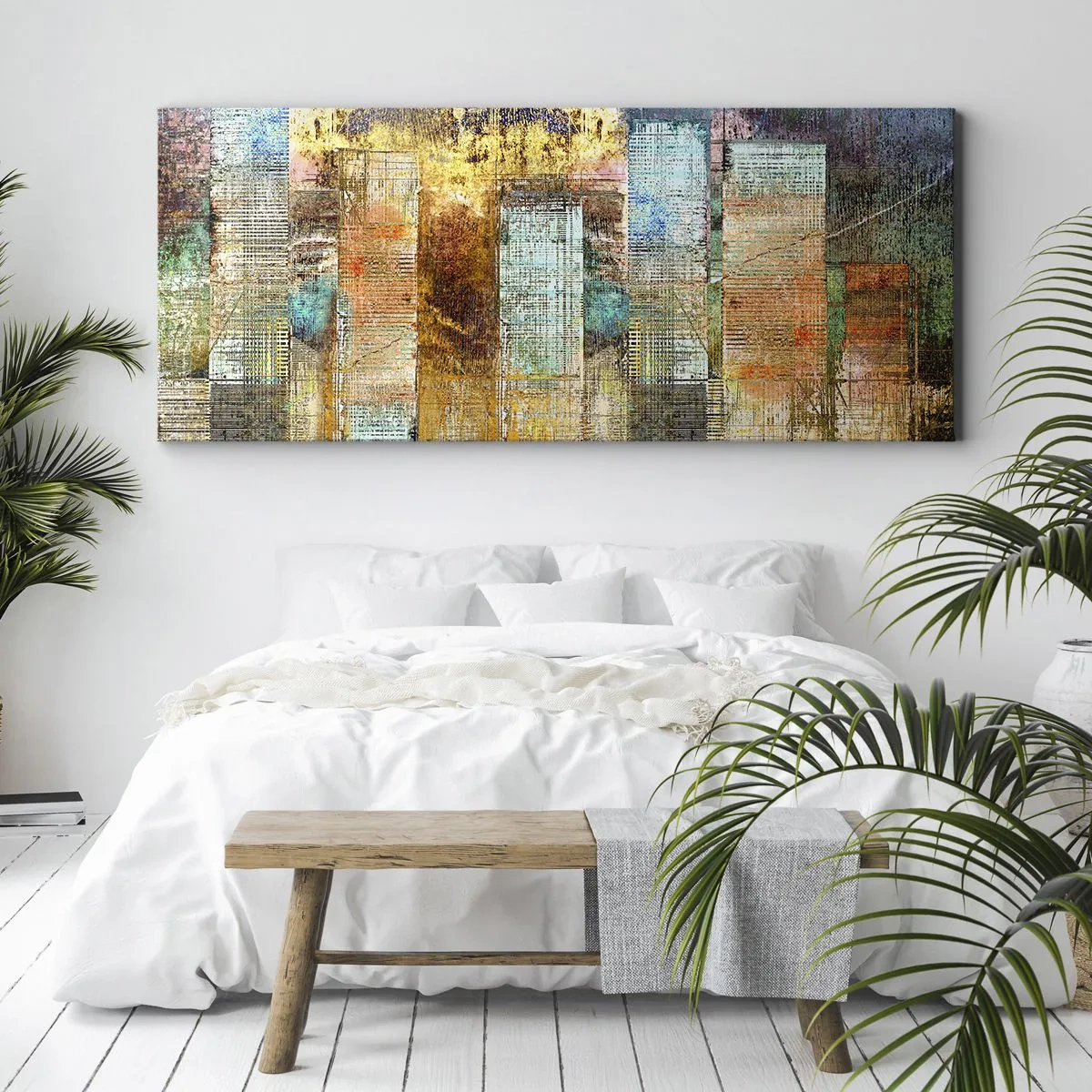 Impression sur toile - Image sur toile - Une métropole ensoleillée - 90x30 cm