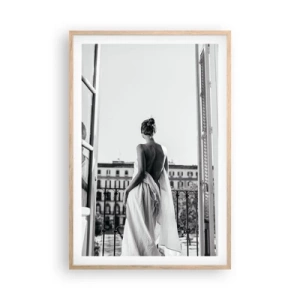 Affiche dans un chêne clair - Poster - Eveil des pensées - 61x91 cm