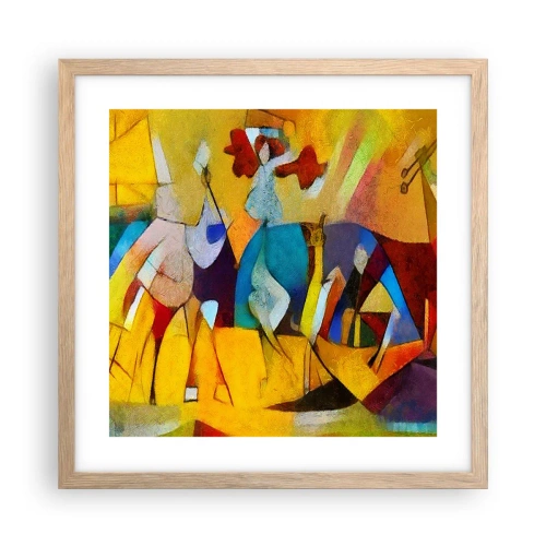 Affiche dans un chêne clair - Poster - Soleil - vie - joie - 40x40 cm