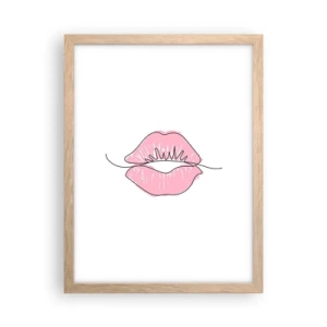 Affiche dans un chêne clair - Poster - Prêt à l'embrassade? - 30x40 cm