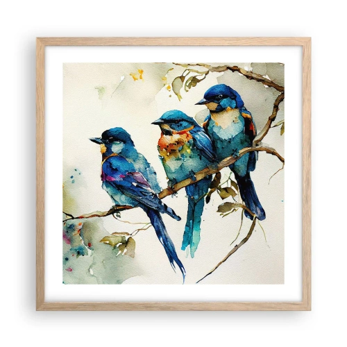 Affiche dans un chêne clair - Poster - A-t-il été offensé ? - 50x50 cm