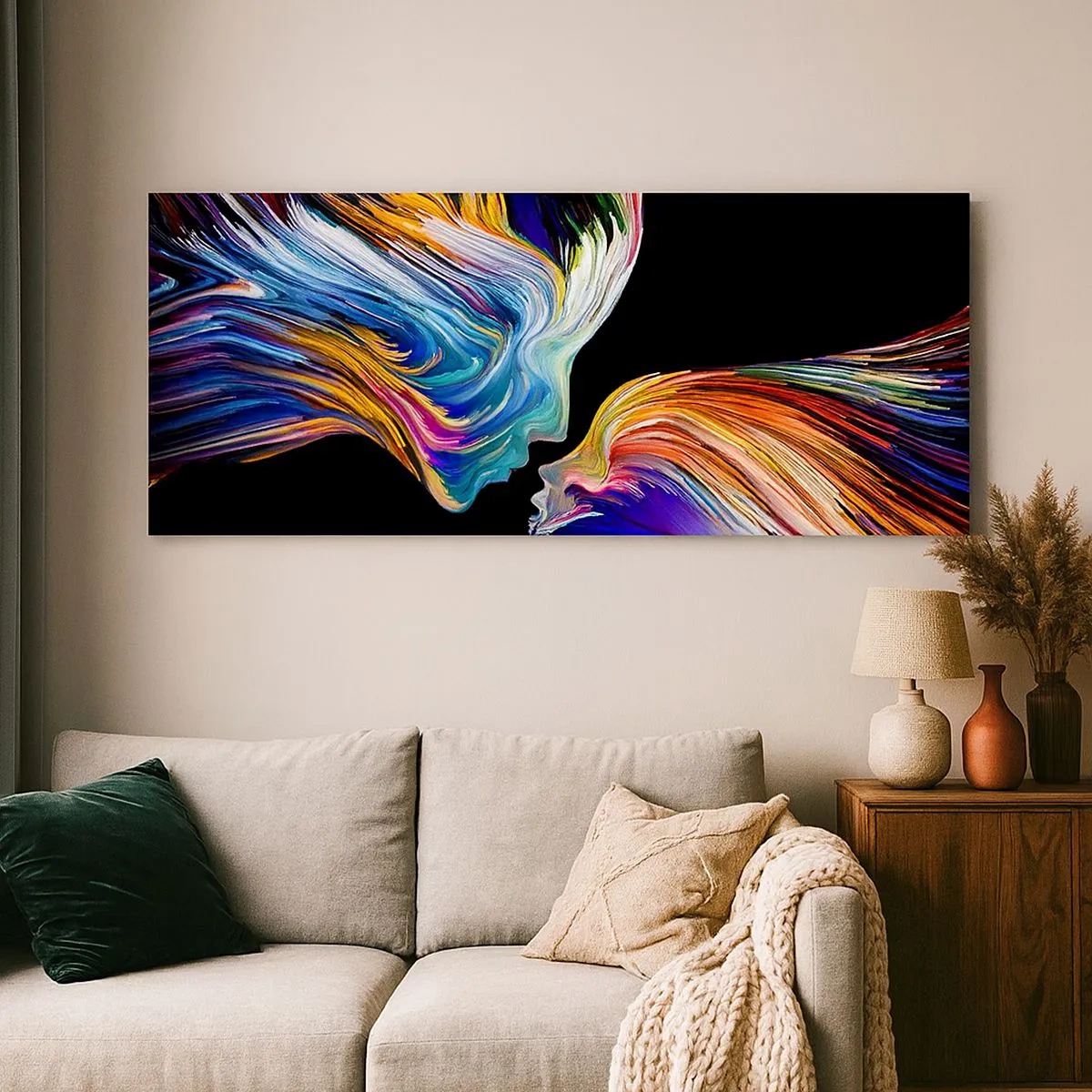 Impression sur toile - Image sur toile - Une fusion d'énergie et de lumière - 100x40 cm