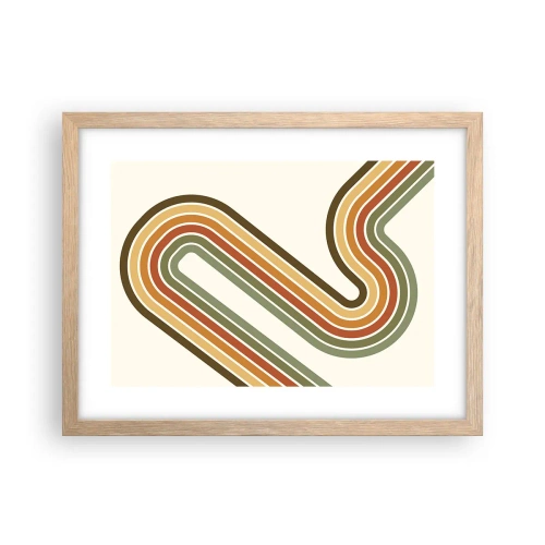 Affiche dans un chêne clair - Poster - En zig zag vers le but - 40x30 cm