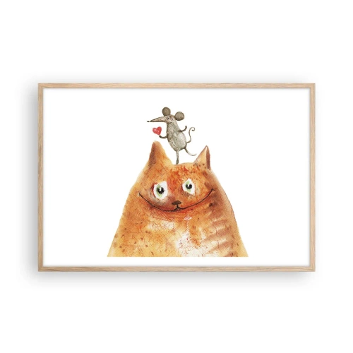 Affiche dans un chêne clair - Poster - Amour paradoxal - 91x61 cm