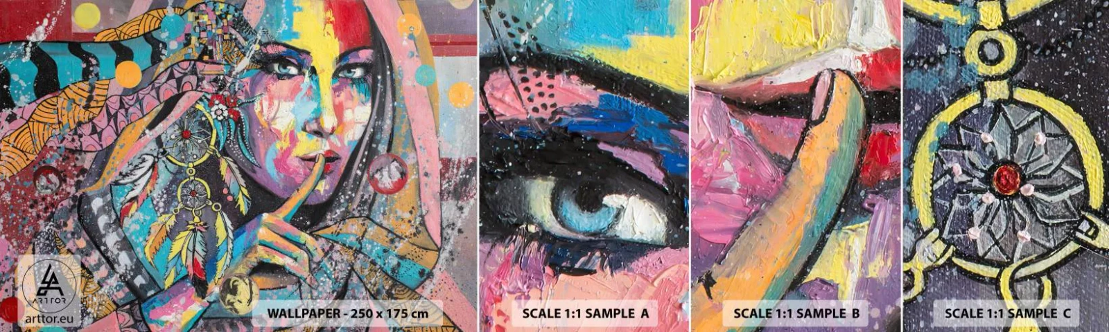 Échantillon De Papier Peint Standard Eco - Taisez-vous jusqu'à ce que vous compreniez - Femme, Portrait d'une femme, Bohème - 100x30 cm