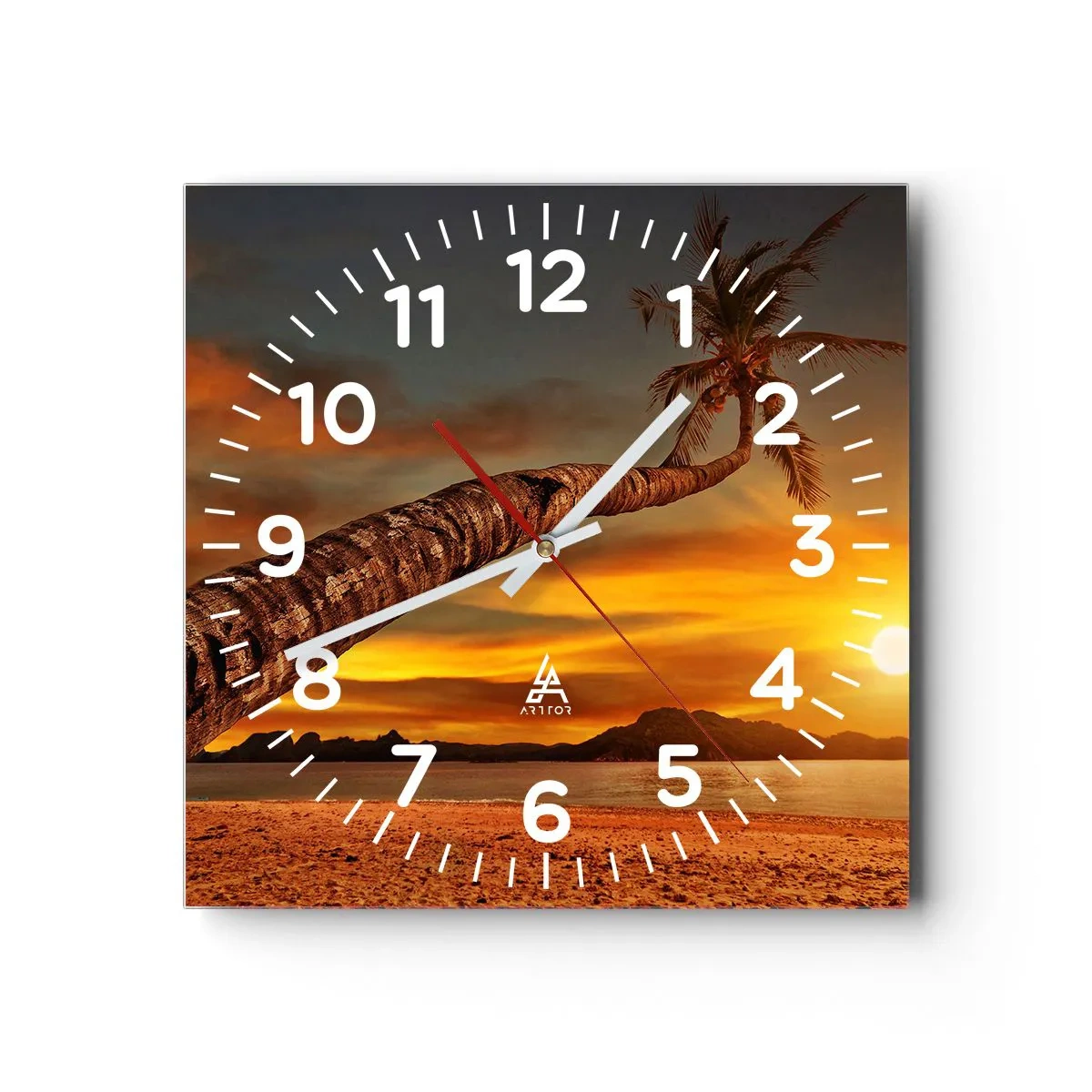 Horloge murale - Pendule murale - Vacances exotiques, aventure caribéenne - 40x40 cm