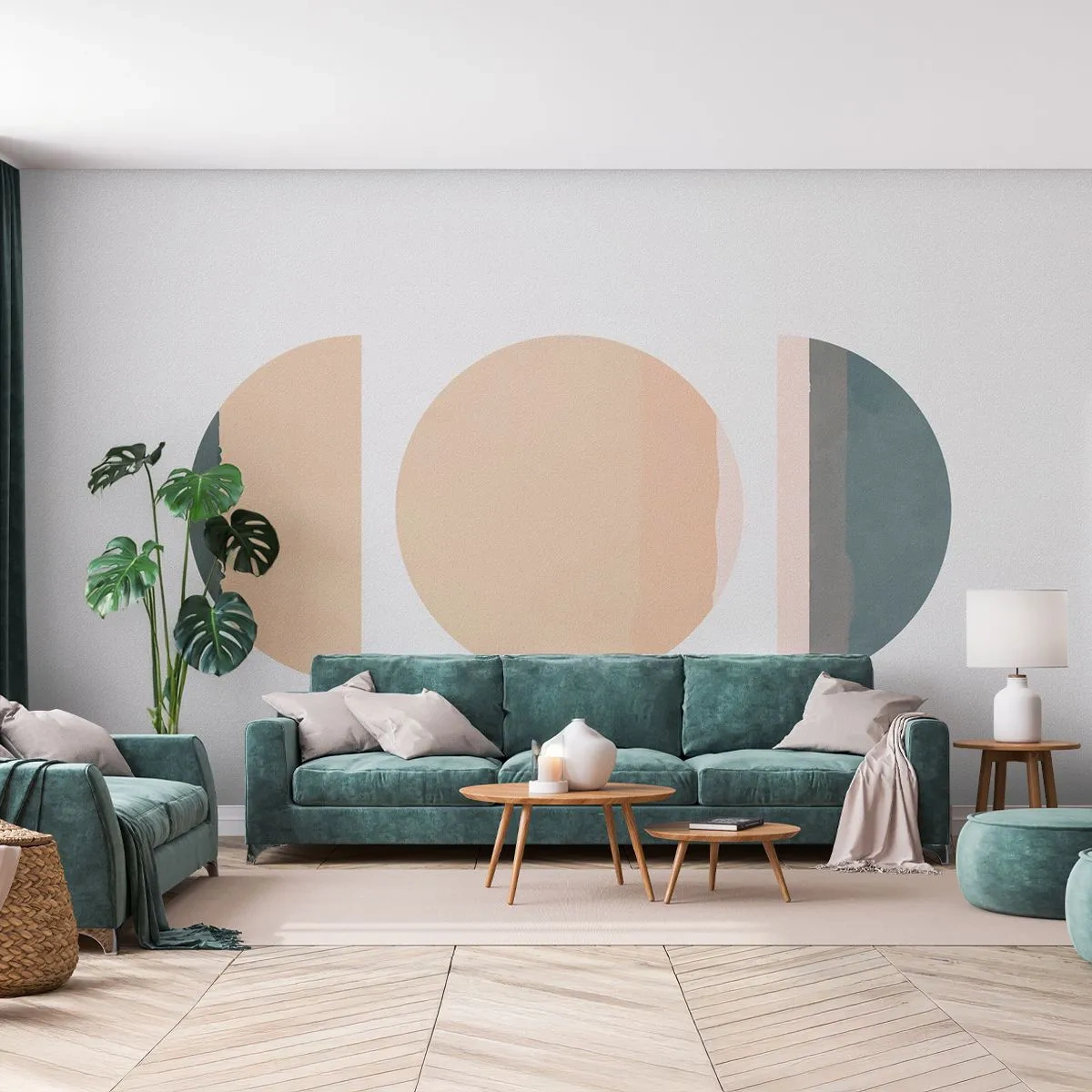 Papier Peint Photo Premium Canvas - Cercles après cercles - Abstraction, Morceau, Art moderne - 350x256 cm