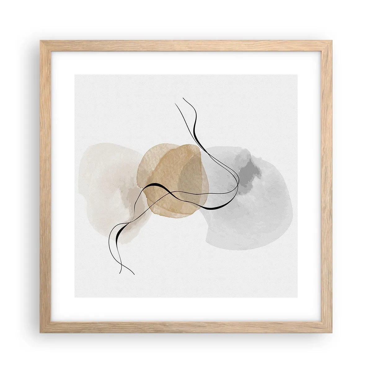 Affiche dans un chêne clair - Poster - Perles d'air - 40x40 cm