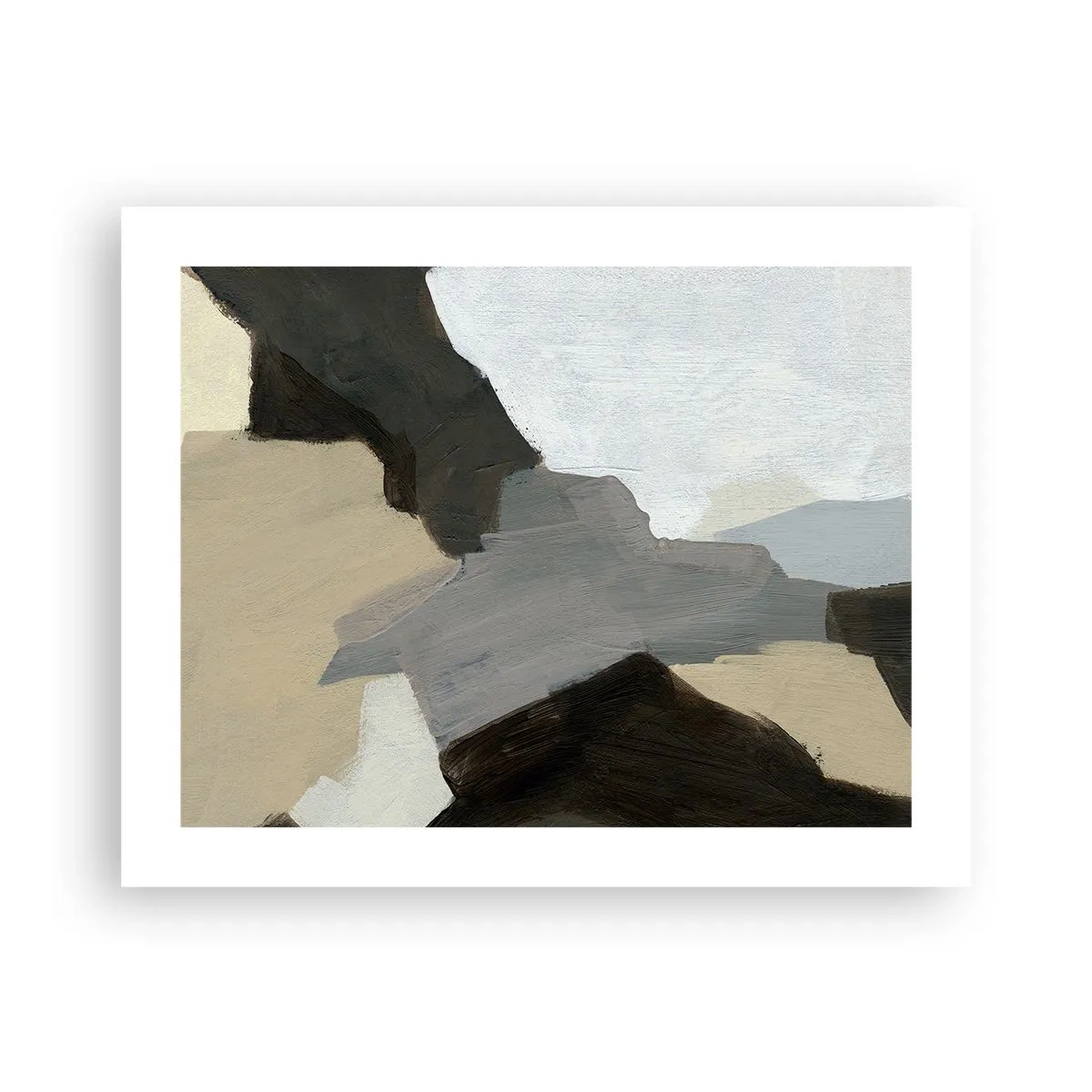 Affiche - Poster - Abstraction : le carrefour du gris - 50x40 cm