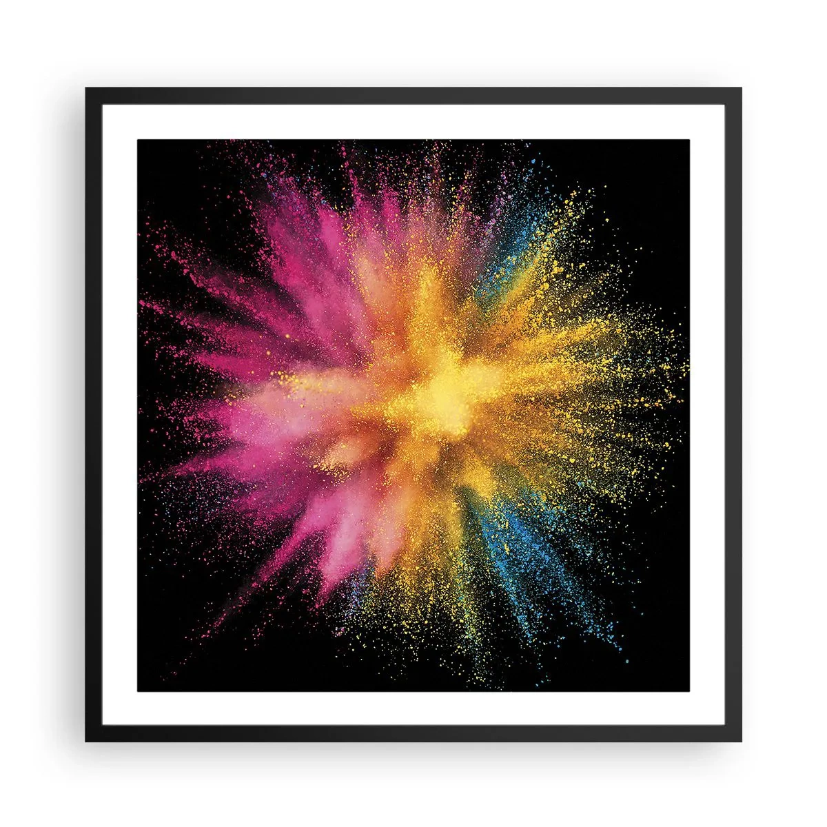 Affiche dans un cadre noir - Poster - Origine des couleurs - 60x60 cm