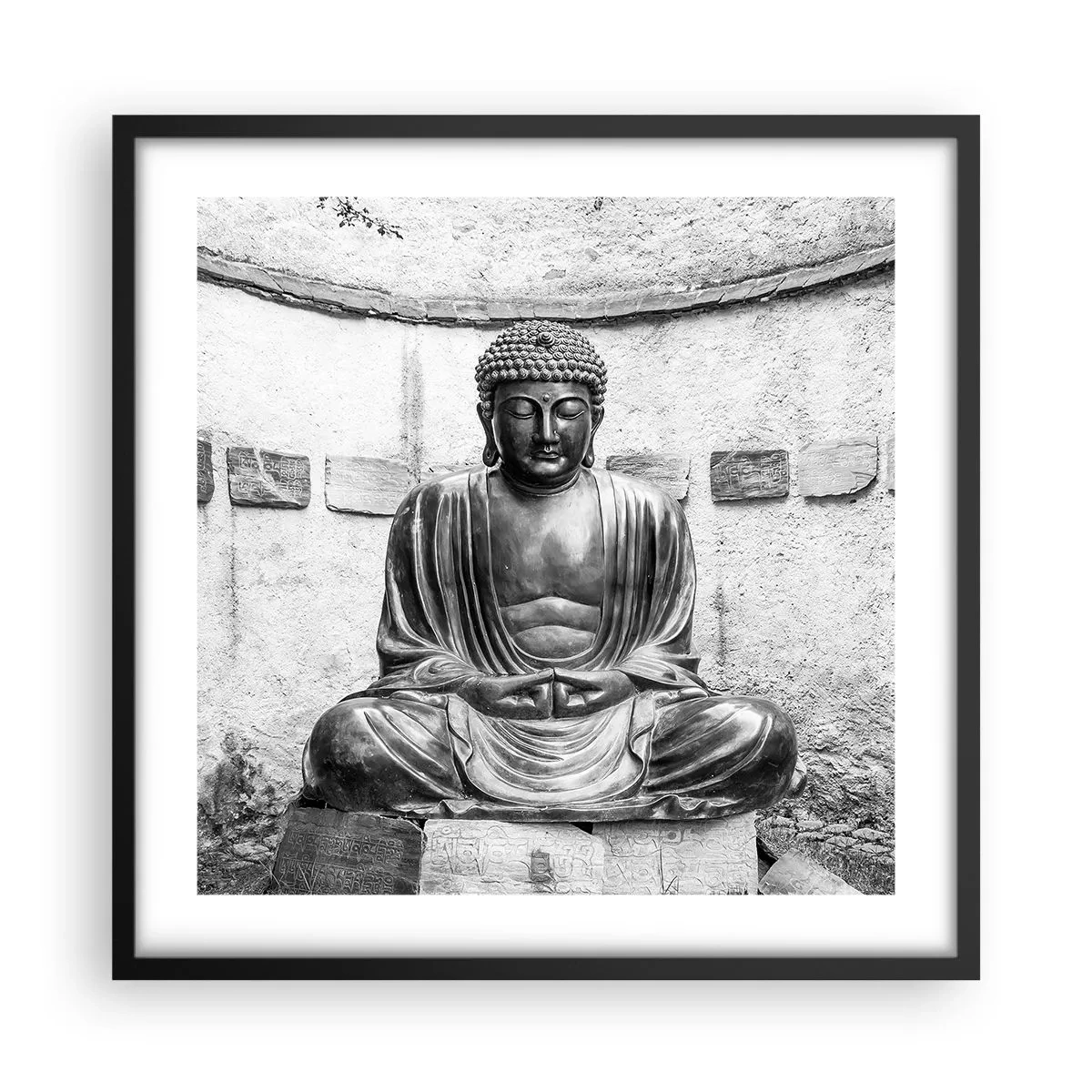 Affiche dans un cadre noir - Poster - A la source de la paix - 50x50 cm