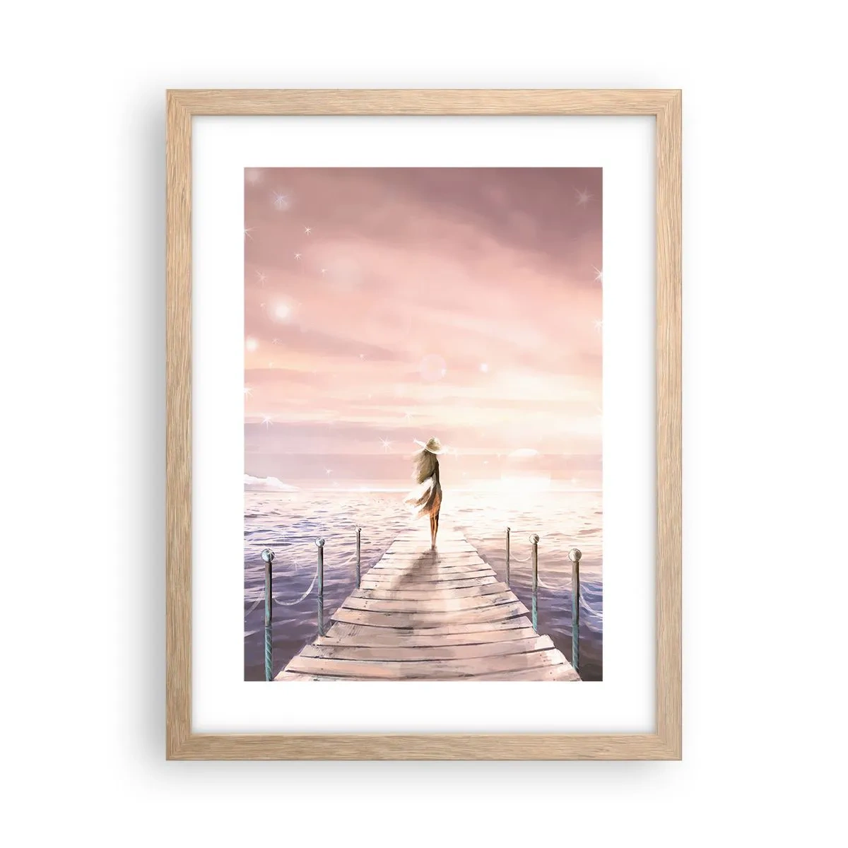 Affiche dans un chêne clair - Poster - A la lumière d'un rêve - 30x40 cm