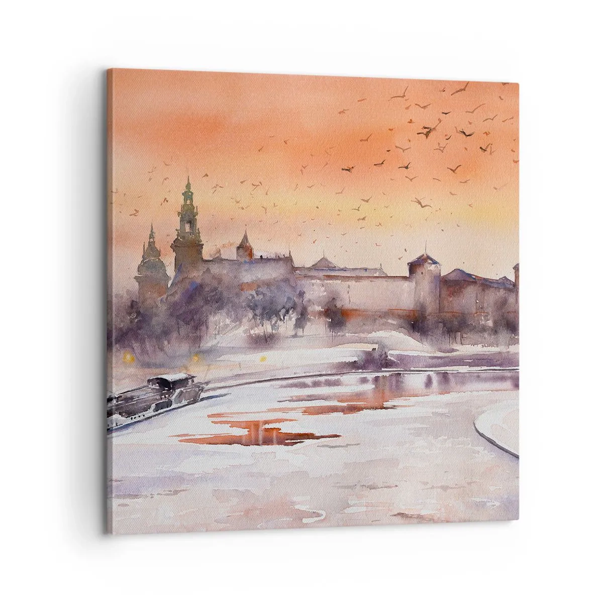 Impression sur toile - Image sur toile - Coucher de soleil royal - 60x60 cm