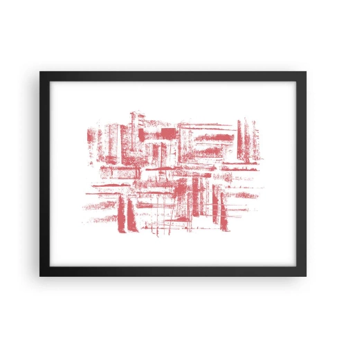 Affiche dans un cadre noir - Poster - La ville rouge - 40x30 cm