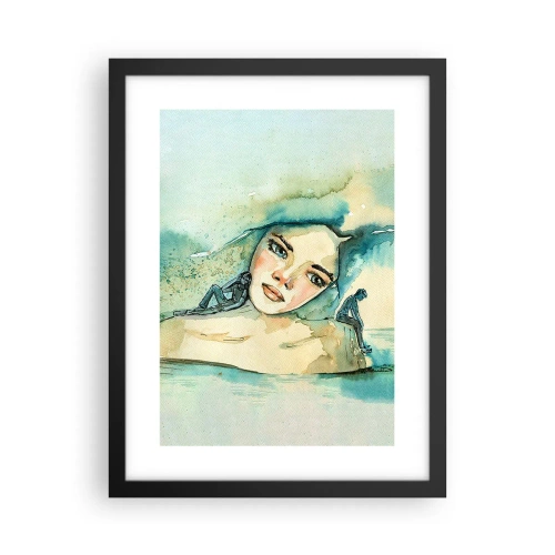 Affiche dans un cadre noir - Poster - Suis-je bleu? - 30x40 cm