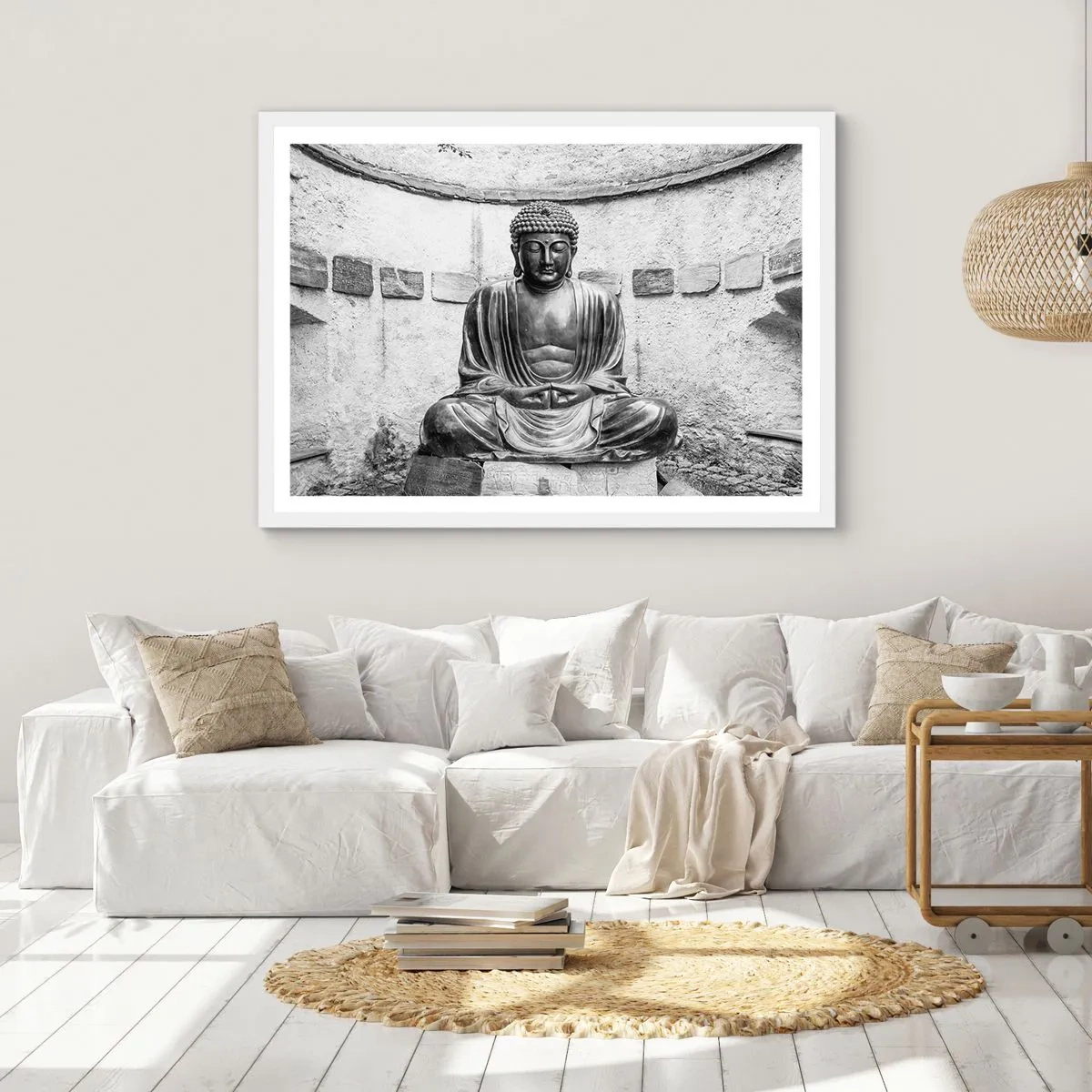 Affiche dans un cadre blanc - Poster - A la source de la paix - 50x40 cm