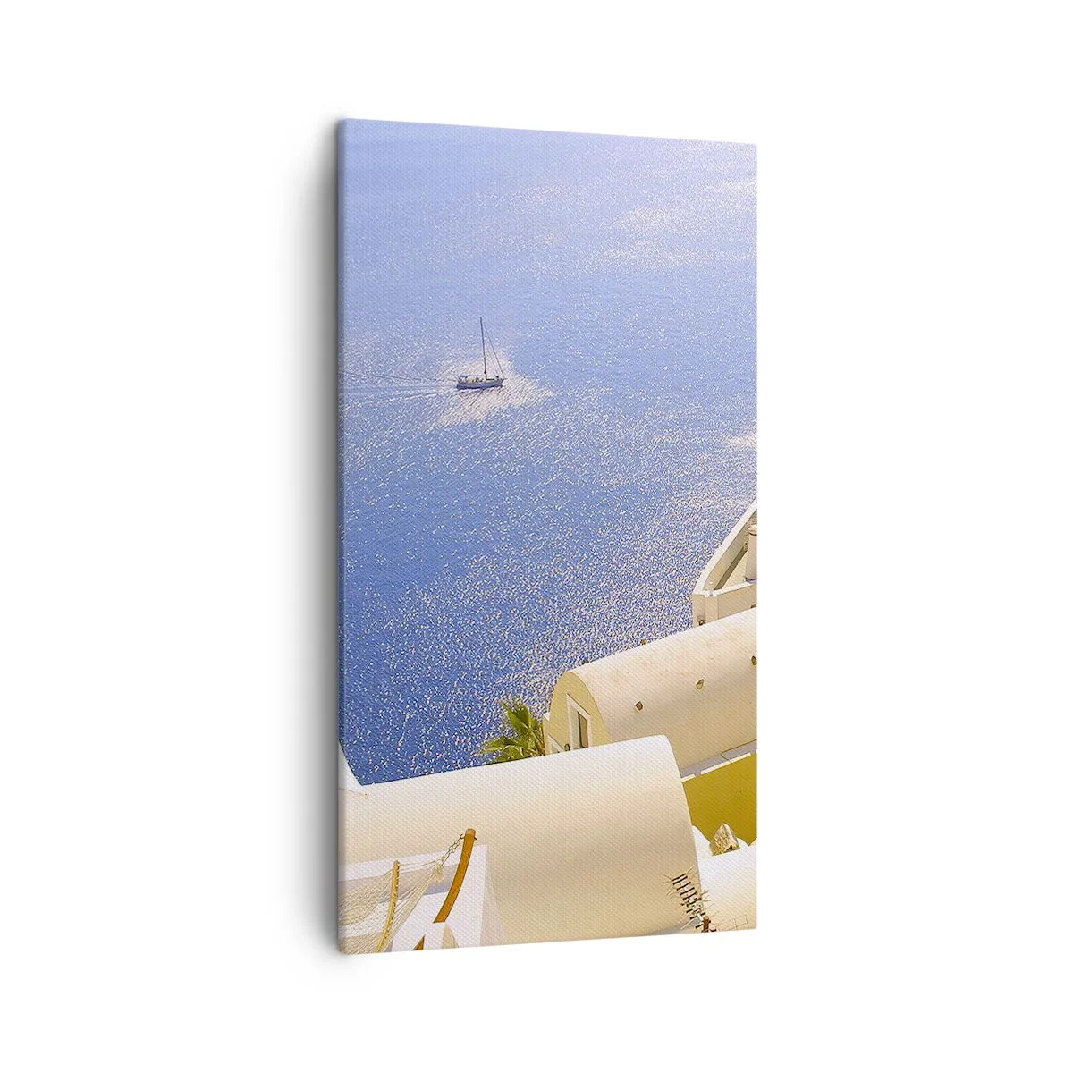 Impression sur toile - Image sur toile - Paysage grec en blanc et bleu ciel - 45x80 cm