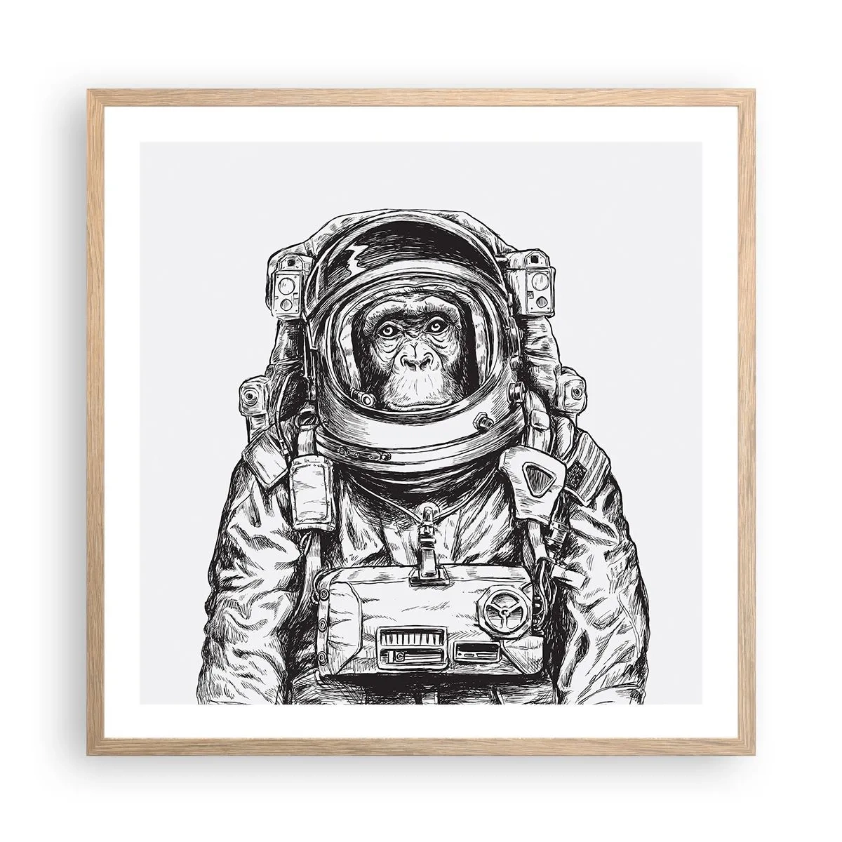 Affiche dans un chêne clair - Poster - Évolution alternative - 60x60 cm