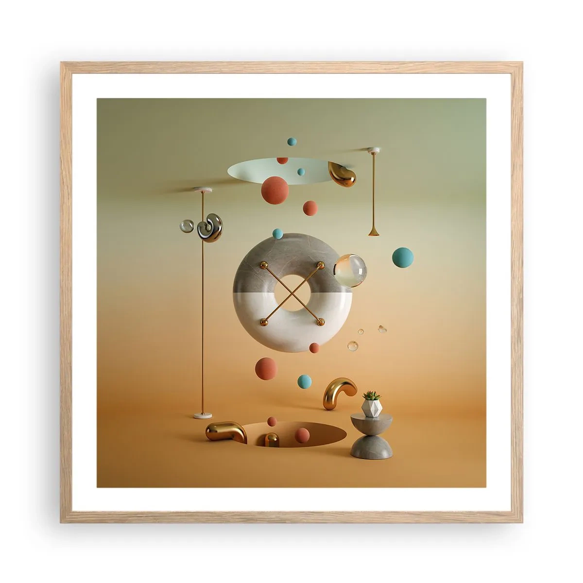 Affiche dans un chêne clair - Poster - Tout peut arriver - 60x60 cm