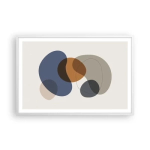 Affiche dans un cadre blanc - Poster - Gouttes de couleur - 91x61 cm