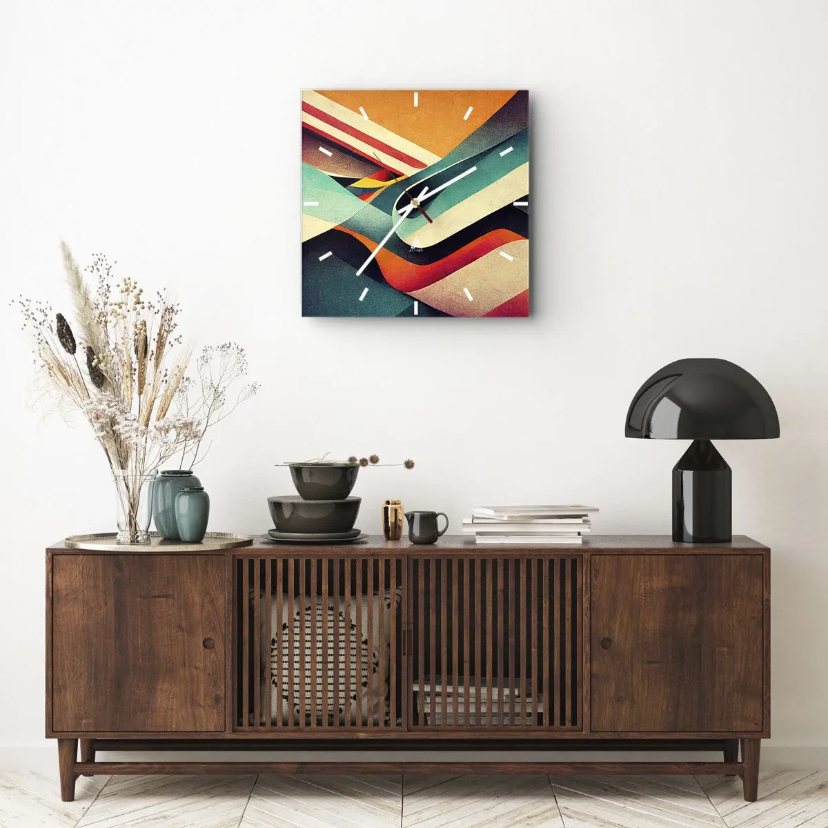 Horloge murale - Pendule murale - Composition intense - 30x30 cm