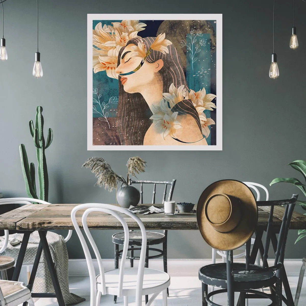 Affiche - Poster - Conte de fée sur la princesse lilas - 50x50 cm