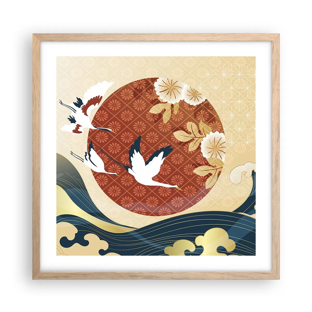 Affiche dans un chêne clair - Poster - Conte japonnais - 50x50 cm