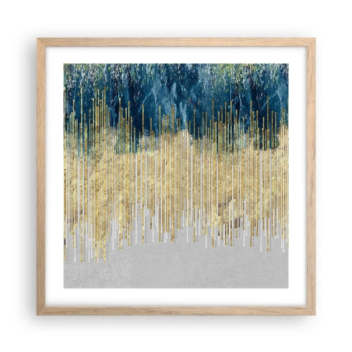 Affiche dans un chêne clair - Poster - Bordure dorée - 50x50 cm