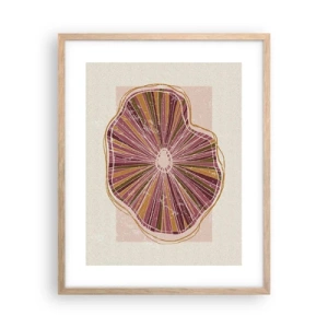 Affiche dans un chêne clair - Poster - Abstraction rayonnante - 40x50 cm
